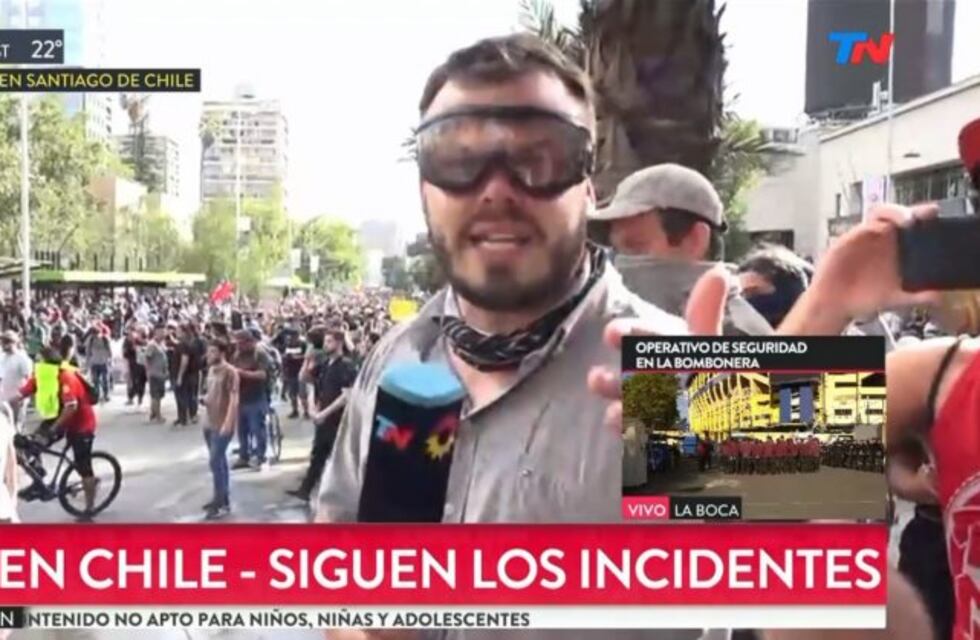 Chile: carabineros hirieron al equipo de TN durante los incidentes