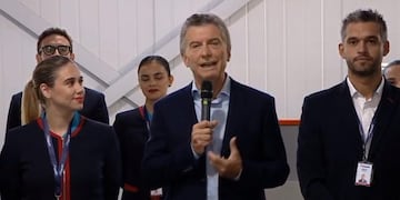 El presidente Mauricio Macri, en el despegue del primer vuelo de la low cost JetSmart\u002E