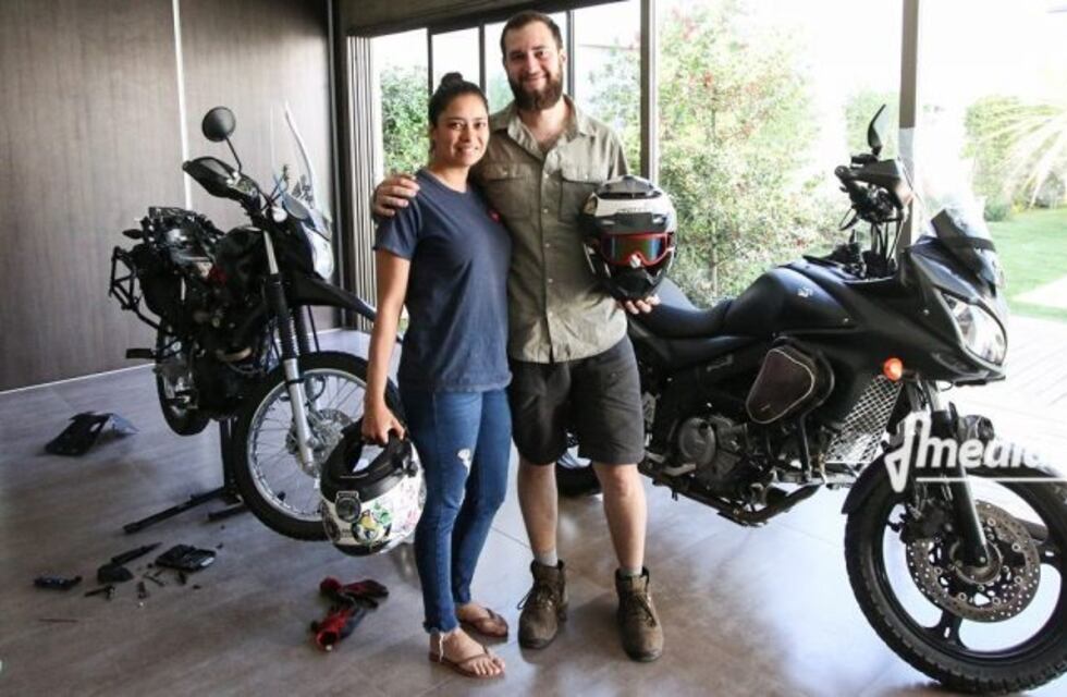Recorren el mundo en moto y pasaron por San Rafael