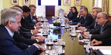 Macri en plena reunión de Gabinete