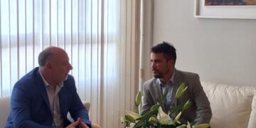 Intendente Marcos Torres Lima junto al Ministro de Industria y Comercio, Eduardo Acastello\u002E