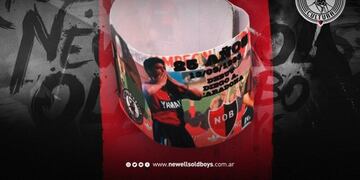 La cinta con Diego vistiendo la de Newell's\u002E Lista para el sábado ante el Pirata\u002E