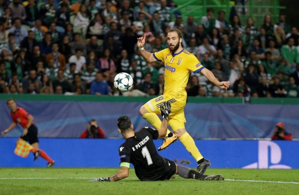 Champions: Con un gol de Higuaín, la Juventus empató 1-1 con el Sporting