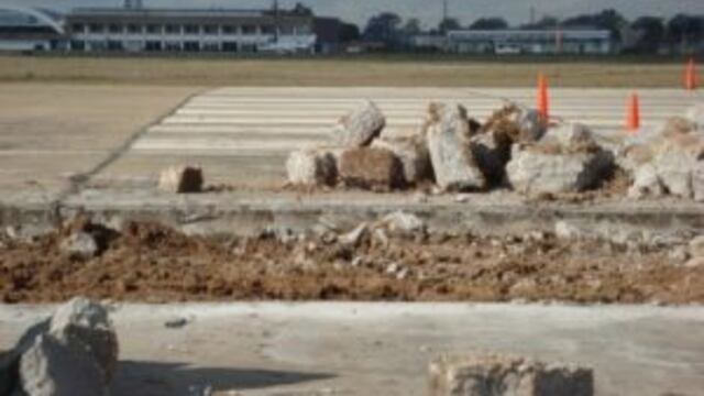 Comienzan las obras de reparaciu00f3n en el aeropuerto Islas Malvinas.