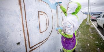 Mural Malvinas en Ushuaia