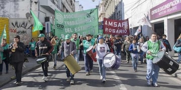 Movilización de ATE Rosario\u002E (Prensa ATE Rosario)