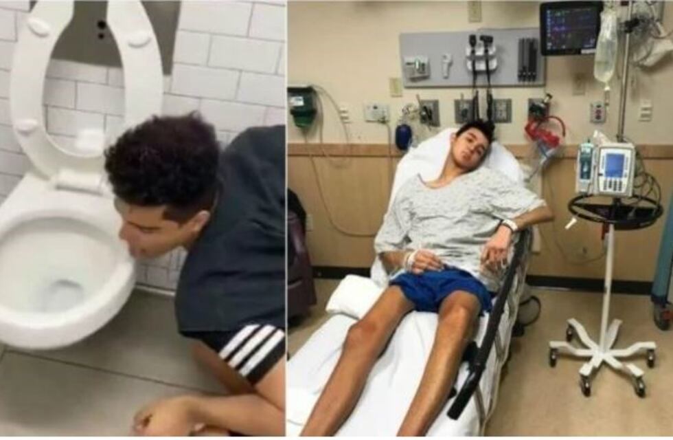 Influencer lamió un inodoro por el "coronavirus challenge": se hizo el test y dio positivo