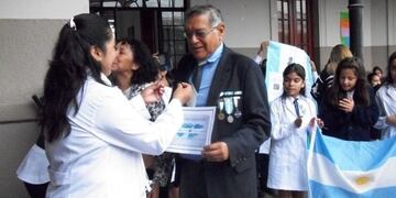 Acto por Malvinas, en la Escuela Belgrano, Jujuy