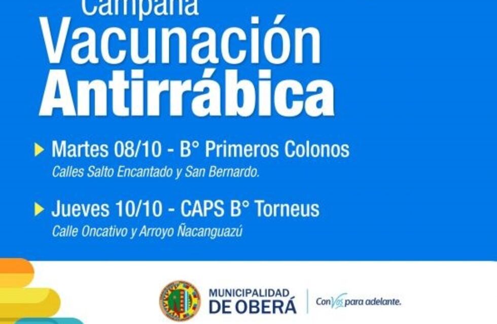 Continúan las jornadas de vacunación antirrábica en Oberá