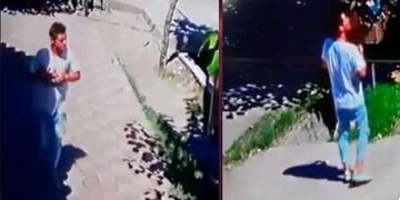 Momento en que uno de los ladrones observa el sector de la casa donde luego robarían\u002E