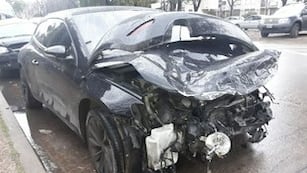 El auto del exjugador de Boca tras el accidente