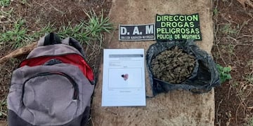 Encuentran marihuana en una mochila abandonada en Itaembé Miní de Posadas.