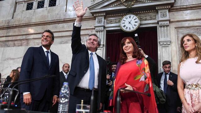 Sergio Massa, Alberto Fernández y Cristina Kirchner, los tres nombres que lideran el Frente de Todos.