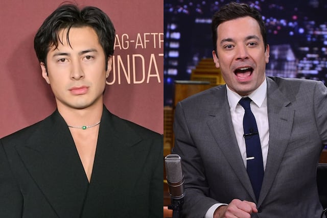 Jimmy Fallon y Hudson Williams de Heated Rivalry.