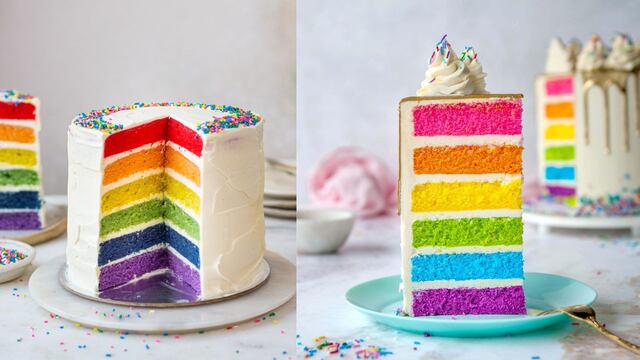 Cómo hacer una torta de cumpleaños arcoiris, un éxito entre los más chicos.