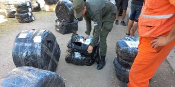Los neumáticos incautados por Gendarmería en Rafaela