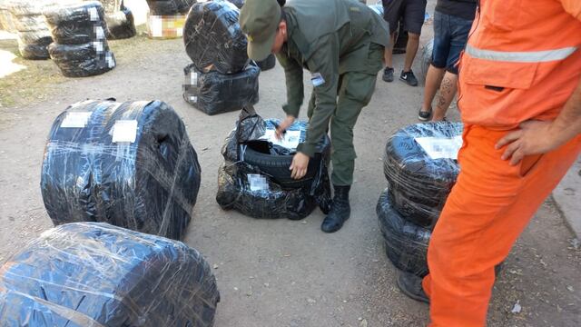 Los neumáticos incautados por Gendarmería en Rafaela