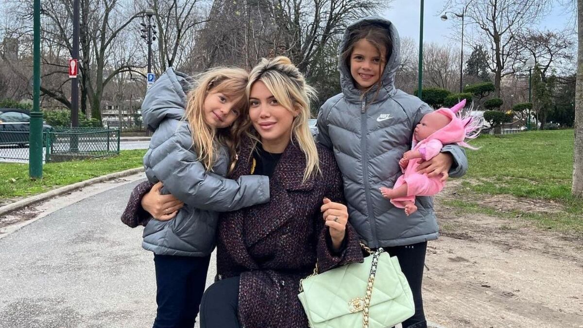 Wanda Nara junto a sus hijas Isabella y Francesca Icardi.