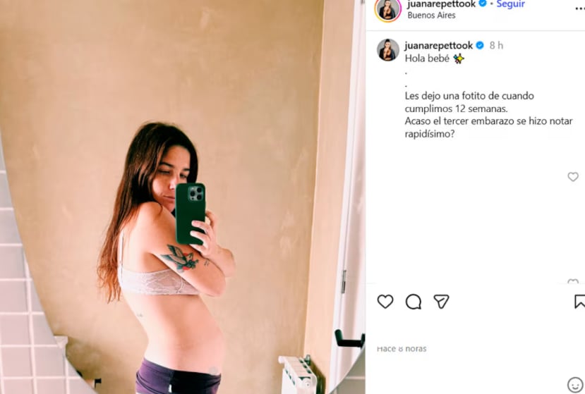 El embarazo de Juana Repetto.