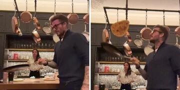 David Beckham intentó cocinar panqueques y el resultado dejó a Victoria con la boca abierta.