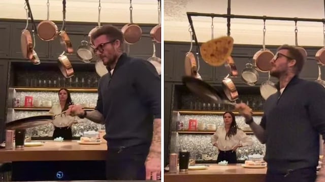 David Beckham intentó cocinar panqueques y el resultado dejó a Victoria con la boca abierta.