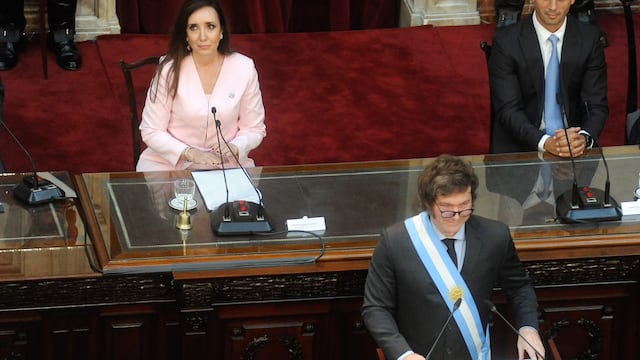 Javier Milei y Victoria Villarruel en la apertura de sesiones ordinarias en el Congreso. (Federico López Claro / La Voz)