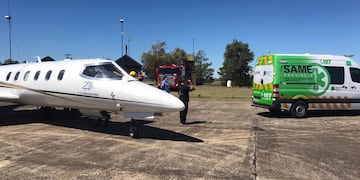 Trasladan en avión sanitario a un riojano que veraneaba en Claromecó
