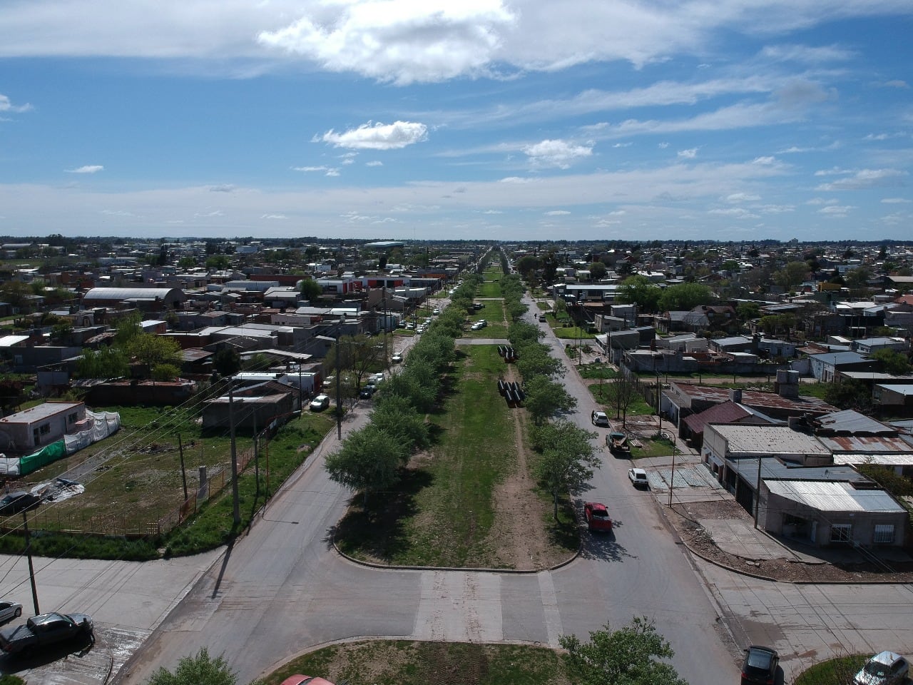 avanzan las obras de desagües pluviales en el barrio Olimpo