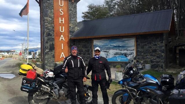 Gustavo Lima y Pablo Castiella llegaron a Ushuaia tras recorrer más de 5 mil kilómetros.
