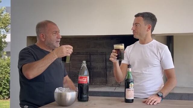 Luis Juez y Rodrigo de Loredo se promocionan tomando un fernet con cola (Twitter).