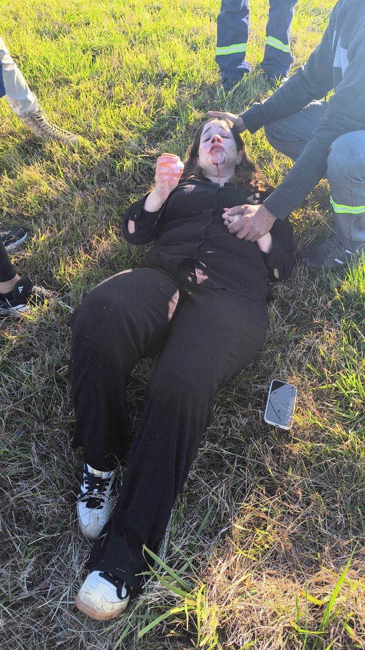 Rocío Bonacci sufrió un accidente en la autopista Rosario-Buenos Aires.