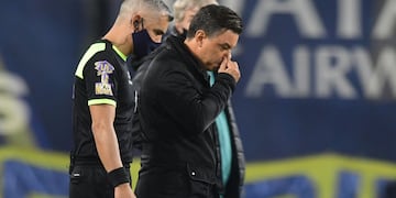 Marcelo Gallardo, entrenador de un River que llegó al clásico con Boca diezmado por los casos de coronavirus en su plantel. (Gentileza Clarín)