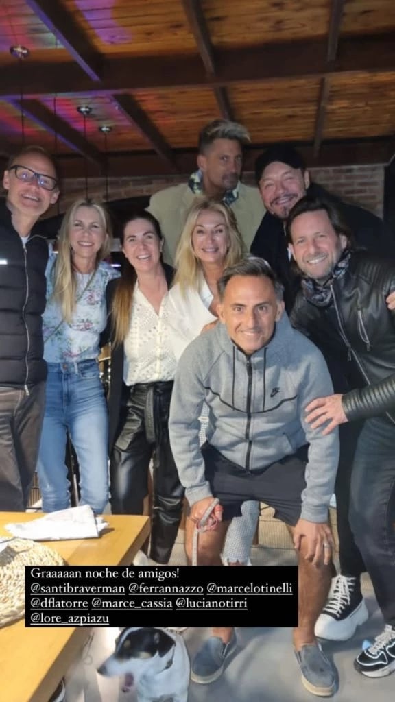 Marcelo Tinelli compartiendo con Yanina Latorre.