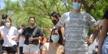 Parque de las Naciones. Uno de los lugares para realizar el test de Covid-19 (José Hernández/La Voz).