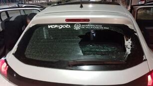 Vehículo bandalizado.