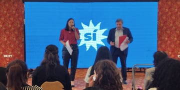 Leila Chaher y Rodolfo Tecchi, candidatos del Frente de Todos en Jujuy, para los comicios legislativos del próximo domingo.