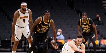 El cordobés Campazzo pone todo, en el triunfazo de Denver en Canadá (Twitter @Amamoselbasquet)