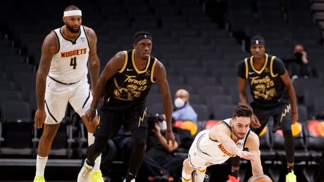El cordobés Campazzo pone todo, en el triunfazo de Denver en Canadá (Twitter @Amamoselbasquet)