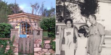 A la izquierda la casa en la actualidad, y a la derecha, la familia Mammana, la última imagen de los tres juntos y felices en Villa Giardino. (Foto: gentileza Cristina Mammana).