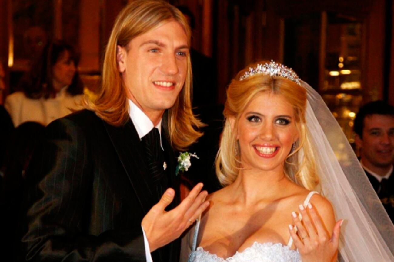 Maxi López y Wanda Nara en su casamiento. Foto: web.