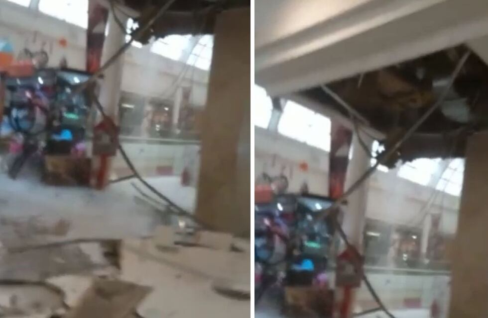 La tormenta de granizo en Mendoza hizo colapsar el techo de un centro comercial y debieron evacuarlo