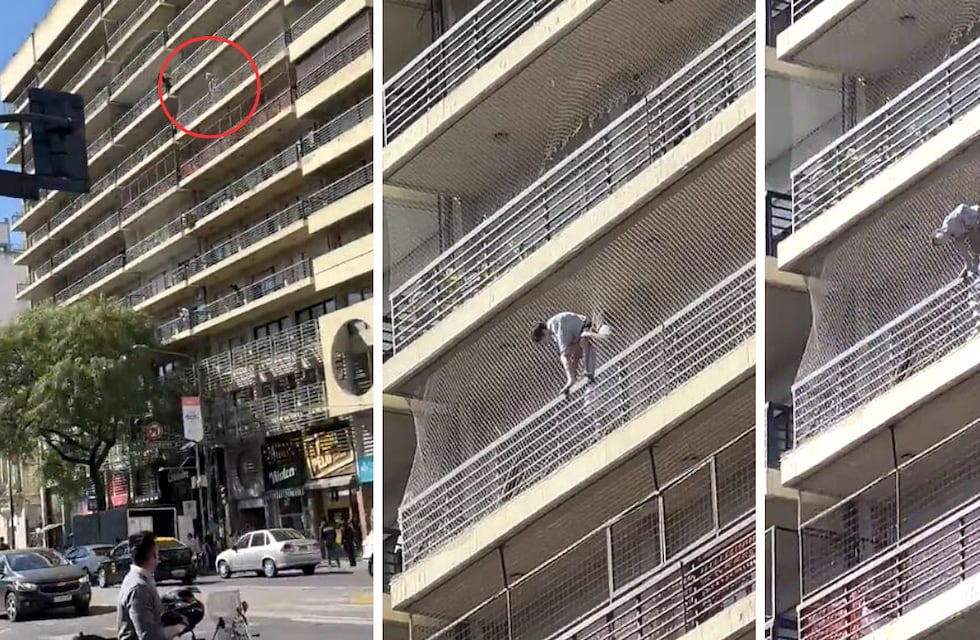 Dramático video en Rosario: un niño quedó colgado del balcón, su hermano lo sujetó y vecinos lograron rescatarlo
