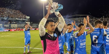 Estudiantes de Río Cuarto en la final del ida del Reducido. (Tomy Fragueiro / La Voz).