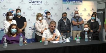 Conferencia de prensa en Olavarría. FOTO: Verte