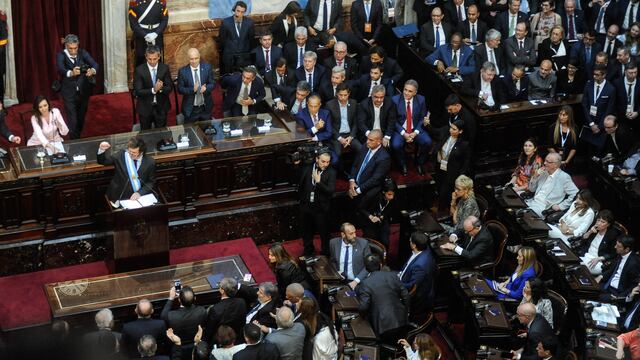 El presidente Javier Milei durante la apertura de sesiones del Congreso (Foto: Federico López Claro)