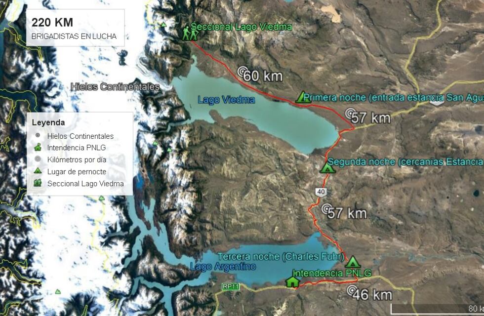 De El Chaltén a El Calafate: comienza la caminata de Brigadistas como protesta ante reclamos no solucionados