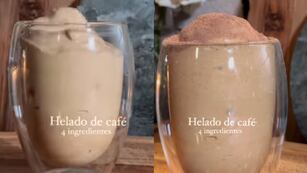 El paso a paso sobre cómo preparar un helado de café.