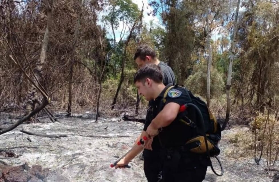 Extinguieron un incendio forestal en Comandante Andresito mediante un avión hidrante