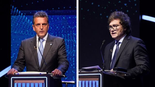 Sergio Massa y Javier Milei, candidatos a presidente 2023.