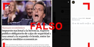 No, Clarín no publicó una noticia con supuestas medidas económicas de Sergio Massa, y el Gobierno desmintió que estén bajo análisis.